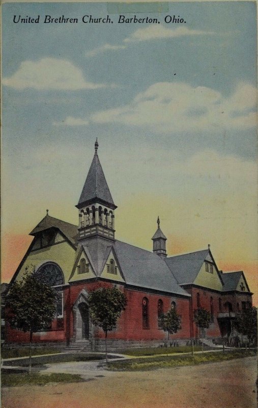 United Brethren Church, Barberton, Ohio. Vintage Postcard P58