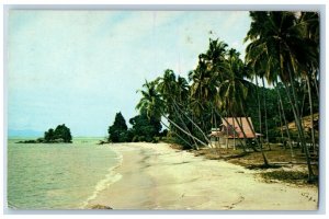 Penang Malaysia Postcard Penang Island Batu Ferringhi Beach 1960 Vintage