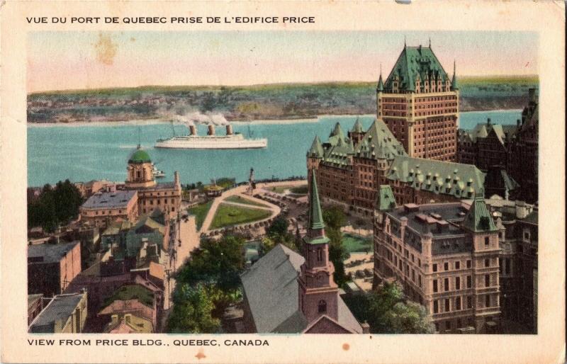 View from Price Building, Quebec Canada Vintage Postcard M17