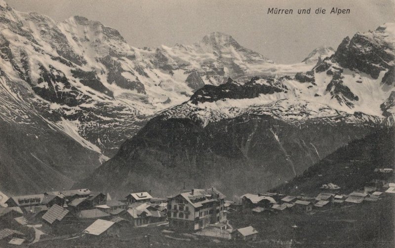Murren Und Die Alpen Antique Swiss Postcard