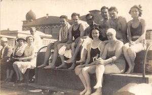 Great Salt Lake Utah 1930s RPPC Real Photo Postcard Swimmers