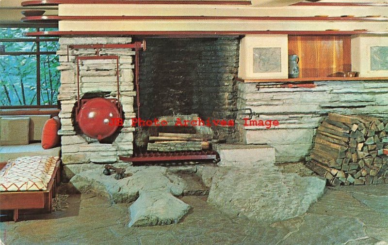 PA, Mill Run, Pennsylvania, Frank Lloyd Wright's Fallingwater, Fireplace 