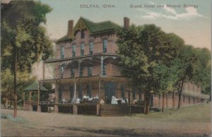 Postcard Grand Hotel and Mineral Springs Colfax Iowa IA