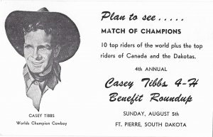 Casey Tibbs Worlds Champion Cowboy 4-H Benefit Roundup Ft. Pierre South Dakota