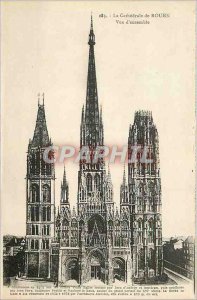 Postcard Old Cathedral of Rouen Overview