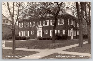 Vermillion South Dakota Kappa Alpha Theta State University RPPC Postcard C27
