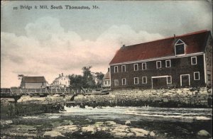 South Thomaston ME Bridge & Mill c1910 Postcard