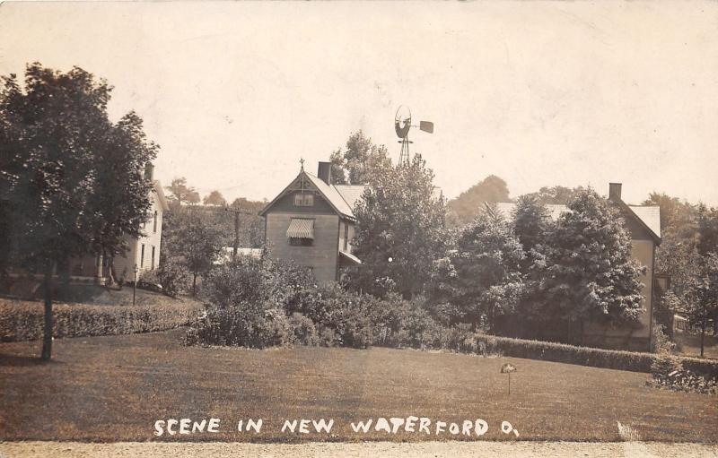 E79/ New Waterford Ohio RPPC Postcard Columbiana County 1915 Home Windmill