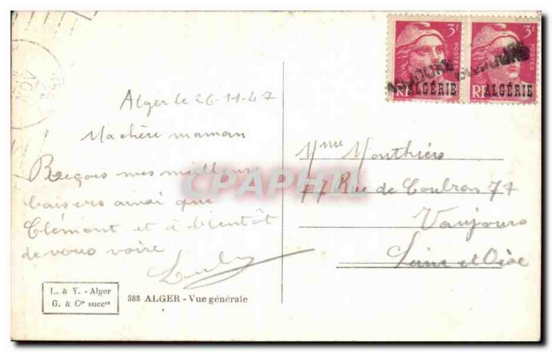 Old Postcard Alger Vue Generale