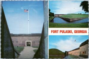 Fort Pulaski Georgia multi-view postcard