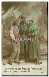 Old Postcard Fancy Man Army Soldier Of The Rentree Francaises Troops