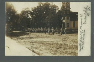 Friendship NEW YORK RPPC 1908 FIRE DEPARTMENT Firemen Marching T.J. ROSE HOSE CO