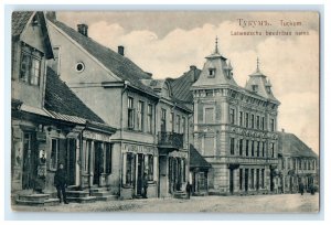 1908 Tuckums Latvia Russia Latweeschu Beedribas House Antique Posted Postcard 