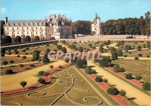 Postcard Modern Castle Loire Chenonceau (I and L) Diane de Poitiers Gardens a...