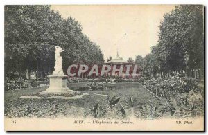 Old Postcard Agen Esplanade du Gravier