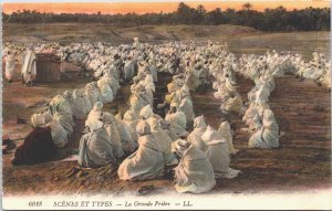 Algeria Scenes And Types The Great Prayer Vintage Postcard 09.36