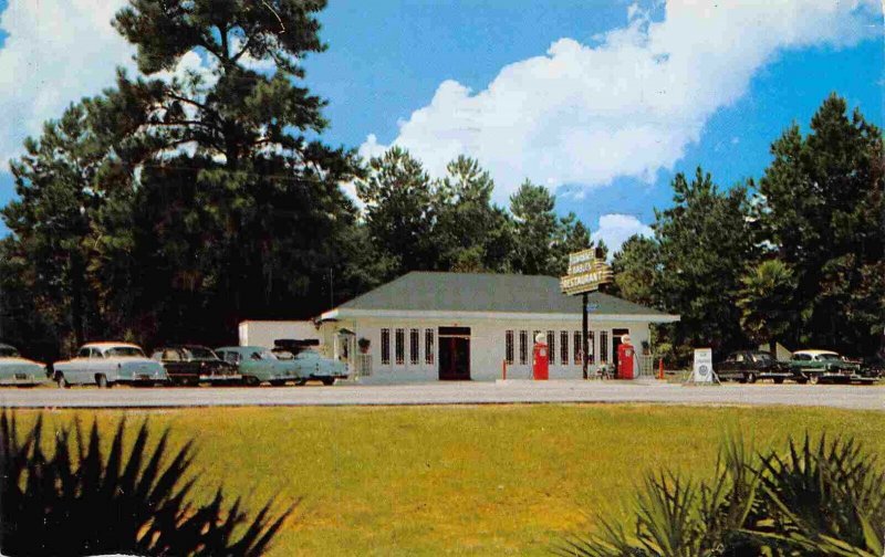 Suwanee Gables Restaurant Gas Pumps US 19 98 Old Town Florida 1955 postcard