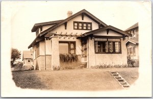 Mansion House Front View Residences Real Photo RPPC Postcard