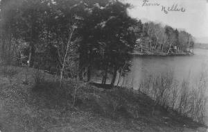 East Liverpool Maine scenic view lake shore real photo antique pc (Z10437)