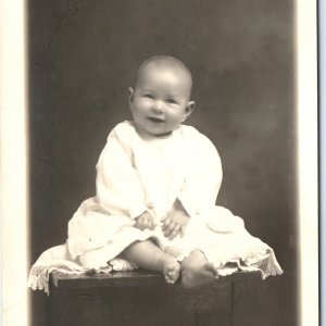 ID'd c1910s Lincoln, NE Cute Baby Girl Portrait Real Photo Postcard Gettle A69