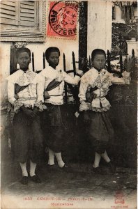 PC PHNOM-PENH MUSICIENNES ETHNIC TYPES CAMBODIA INDOCHINA (a37819)