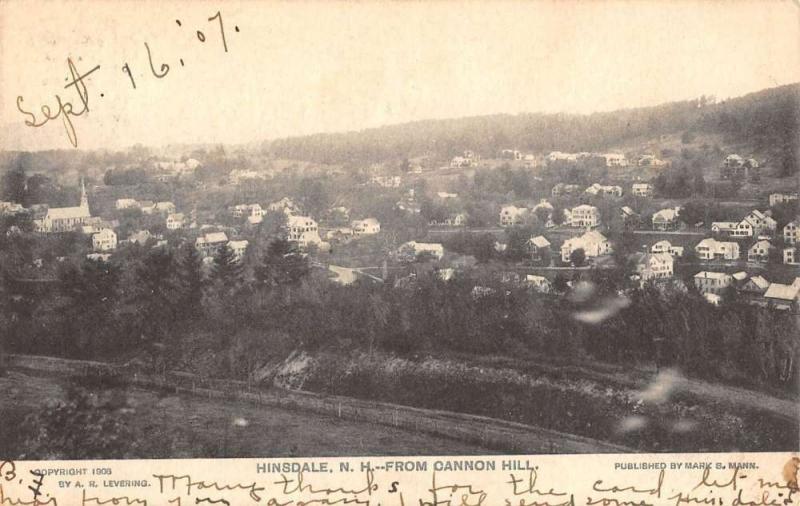 Hinsdale New Hampshire Birdseye View Of City Antique Postcard K97049