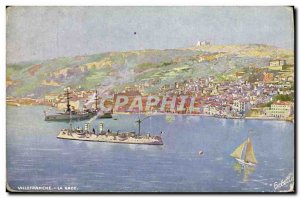 Old Postcard Villefranche La Rade Boat