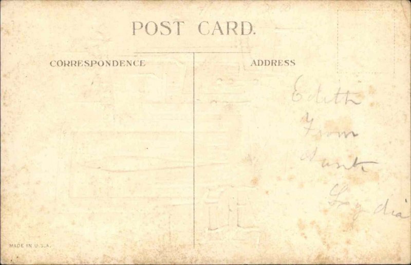 Christmas Santa Clause Peeks Inside Embossed c1900s-10s Postcard