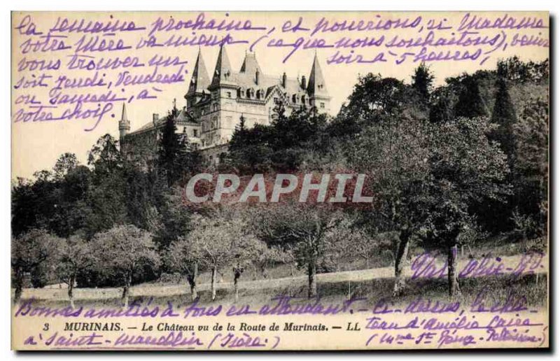 Old Postcard Murinais Chateau seen from Route Murinais