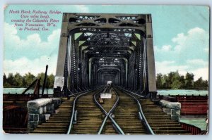 Vancouver Washington WA Postcard North Bank Railway Bridge Scenic View 1911