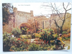 Children Playing in Gardens At Sea Gate Famagusta Cyprus Vintage Postcard 1960s