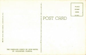 Once De Leon Hotel St. Augustine Florida Postcard 2T5-534 