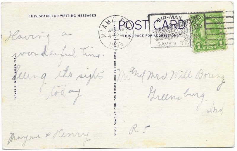 US Miami Beach, Florida.  Stamp #552  1935
