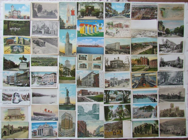 Lot of 508 ANTIQUE & VINTAGE POSTCARDS RPPC TOWNS VIEWS RPPC COMIC NO CHROMES 