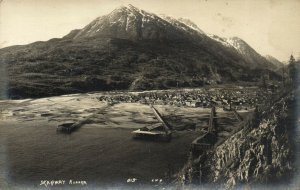 PC CPA US, ALASKA, SKAGWAY, GENERAL VIEW, VINTAGE REAL PHOTO POSTCARD (b6678)