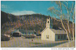 Covered Bridge and Church Stark New Hampshire