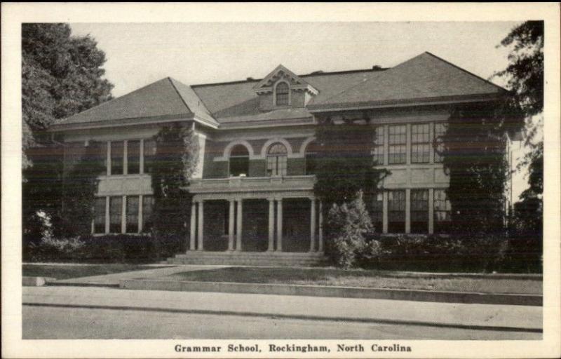 Rockingham NC Grammar School Old Postcard