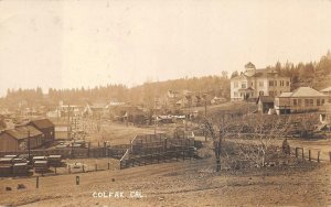 RPPC COLFAX CALIFORNIA LUMBER YARD TOWN VIEW REAL PHOTO POSTCARD 1908