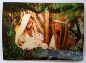 Lenticular Postcard Holy Family Baby Jesus Greatest In The Kingdom Continental