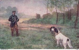 Quail Hunter & dog , 1900-10s