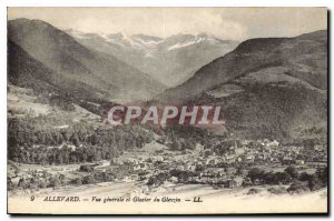 Old Postcard Allevard general view and Glacier Gleyzin