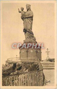 Old Post Card Le Puy (Haute Loire) Statue of N of France on the Rock Corneille