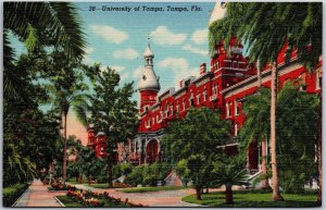 University Of Tampa Florida Plant Park & Flowers Pathway Attractions Postcard