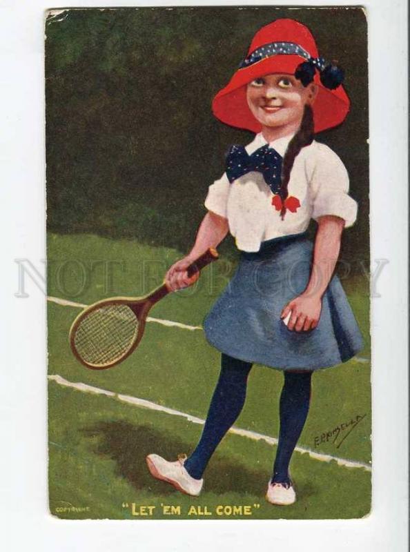 264875 COMIC Girl TENNIS raquet by KINSELLA Vintage #695 PC