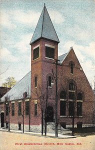 First Presbyterian Church, New Castle, Indiana Vintage Postcard ca 1910s