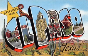 El Paso, Texas, Greetings From El Paso, Large Letters, AA370-26