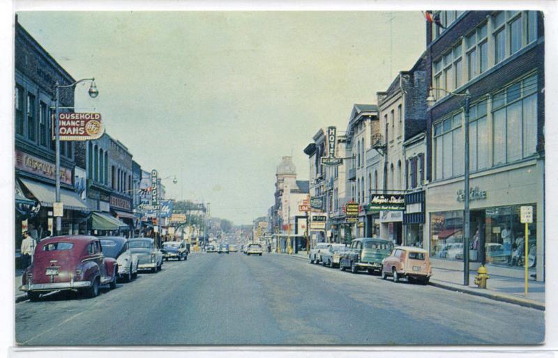 Colborne Street Cars Brantford Ontario Canada 1964 postcard