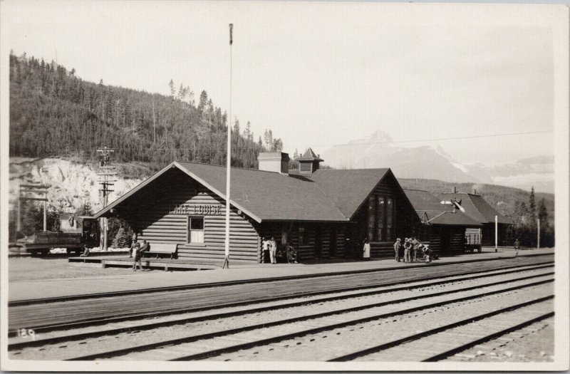 Byron Harmon #189 Lake Louise Alberta Railway Station Depot RPPC Postcard E96 
