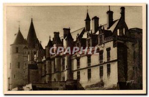 Loches - Le Chateau - Eastern Facade and Tour d & # 39Agnes Sorel - Old Postcard