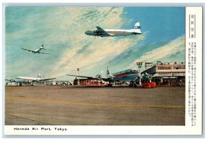 Tokyo Japan Postcard Japan Air Lines Airplanes Haneda Air Port c1930's